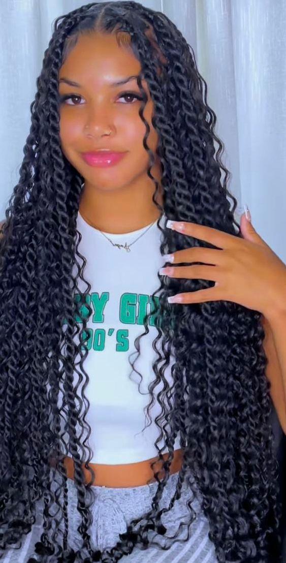 Medium Senegalese twists, midback length